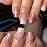 Magrace Press on Nails Short Square Fake Nails Medium French Tips False Nails Glossy with Glitter 24 Pcs Cute Stick on Nails for Women (A-28)