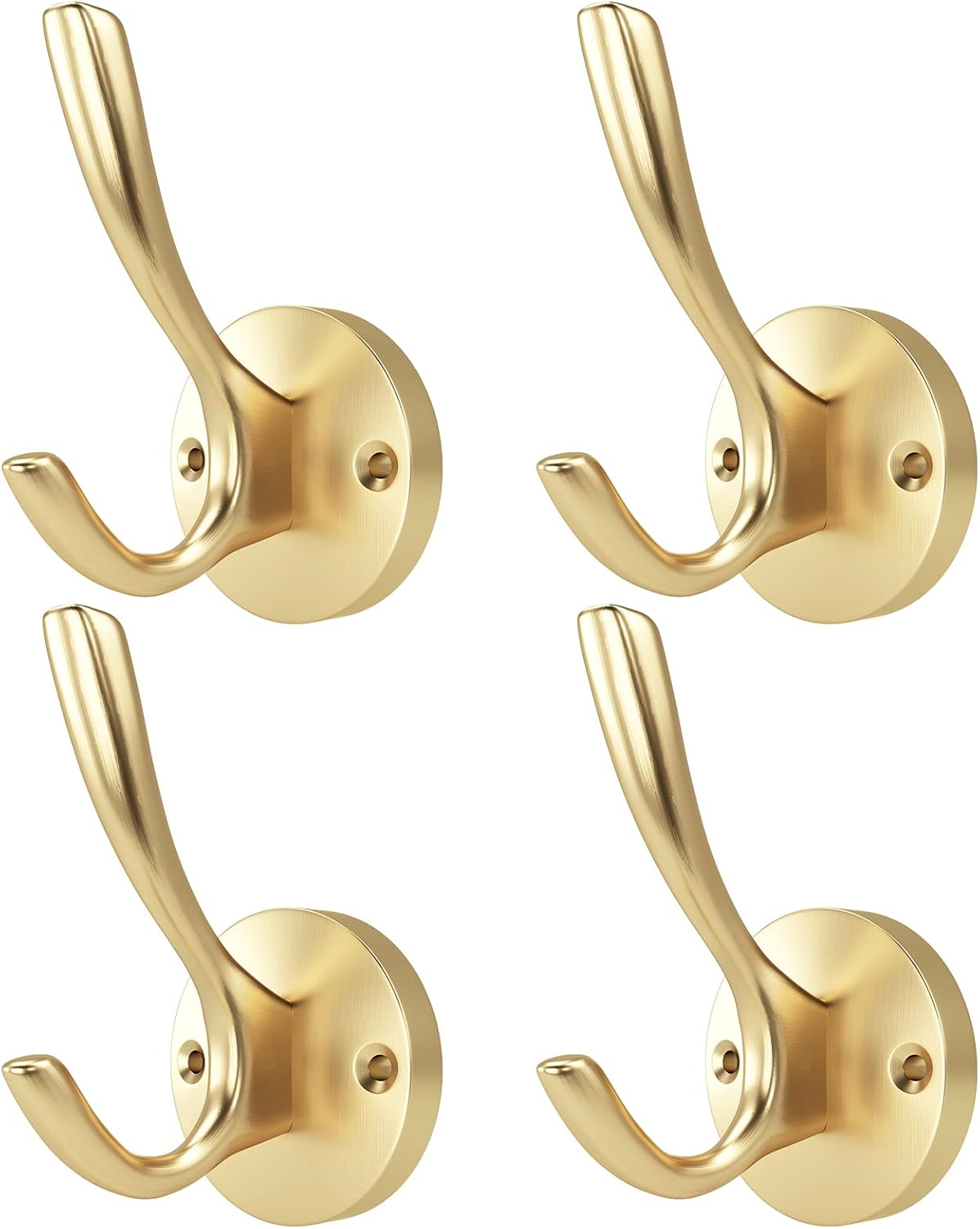 Gold Hooks for Wall Decorative ZUONAI 4 Pack Heavy Duty Metal Hooks for