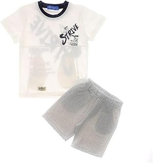 بونجو طقم مكون من تيشرت وشورت مطبوع للاطفال من الجنسين من قطعتين