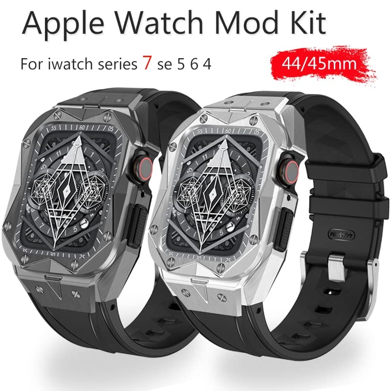 Cadre en métal EZZON de luxe pour Apple Watch Boîtier robuste et élégant 44mm 45mm