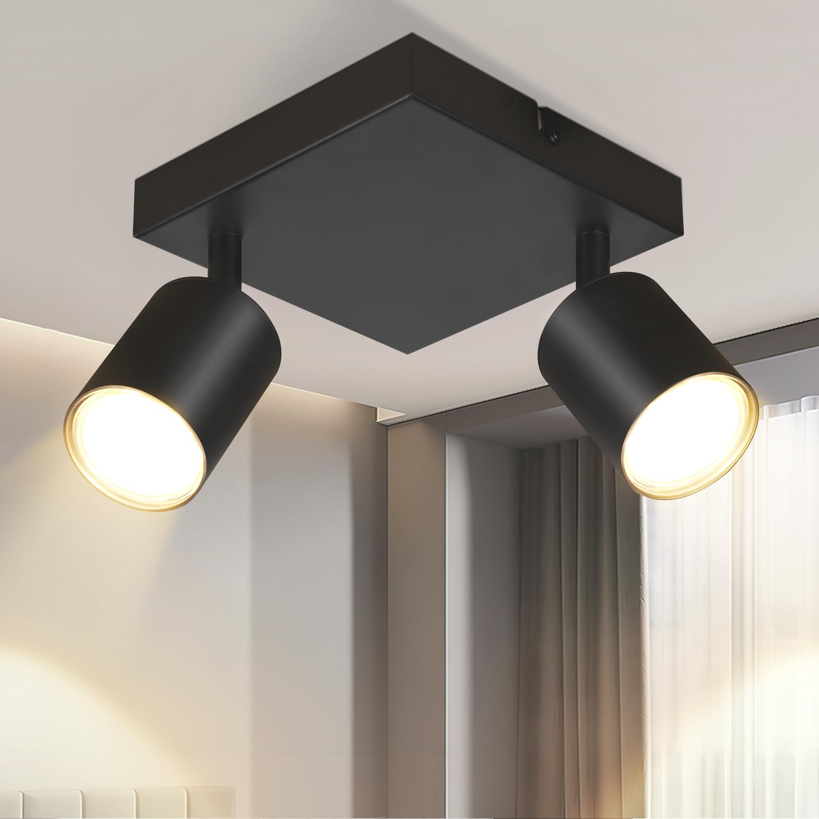 Homefire LED Deckenlampe 6 Flammig Deckenstrahler - 350° Schwenkbar Strahler GU10 Deckenleuchte Weiß flurlampe Spots Innen Deckenspot für Wohnzimmer Küche Schlafzimmer Ohne Leuchtmittel