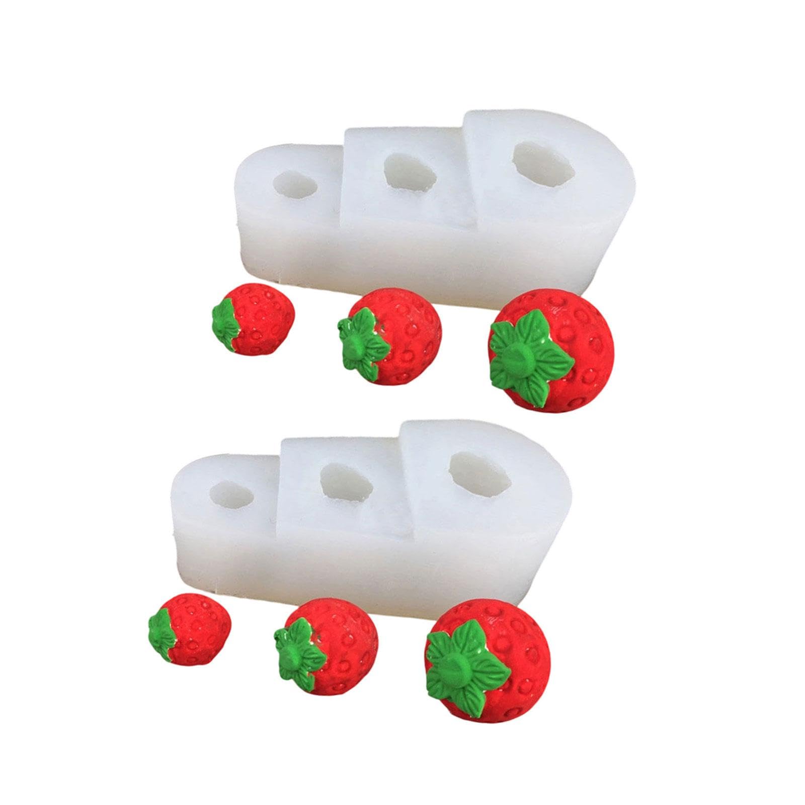 PANGBOER 2Pcs 3D Fruit Silicone Cake Mold 3-Cavities Fruit Shape Silicone Molds for Chocolate Cake Baking Making Elastomer Cast