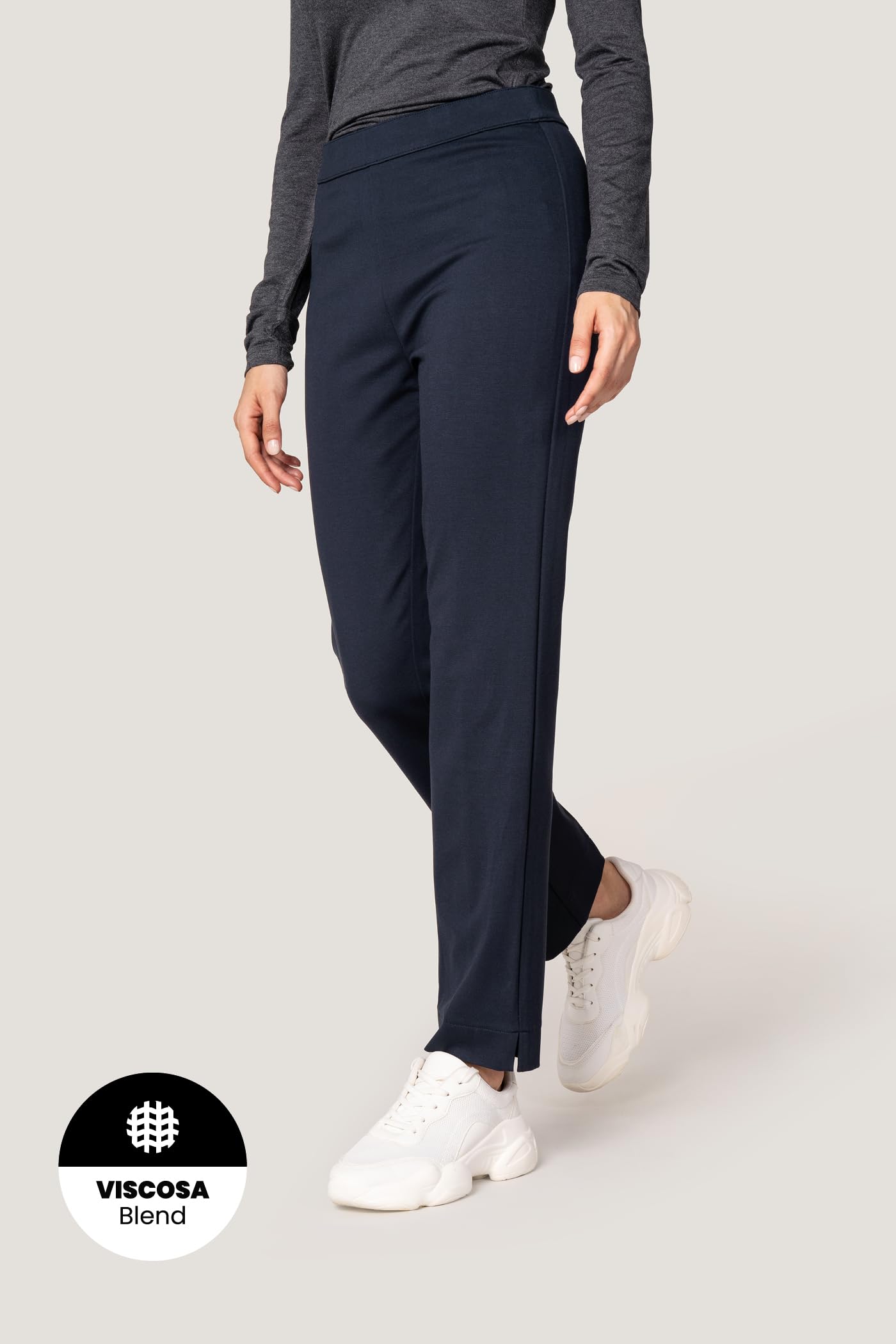 Goldenpoint Donna Leggings Straight con Vita Media Elasticata