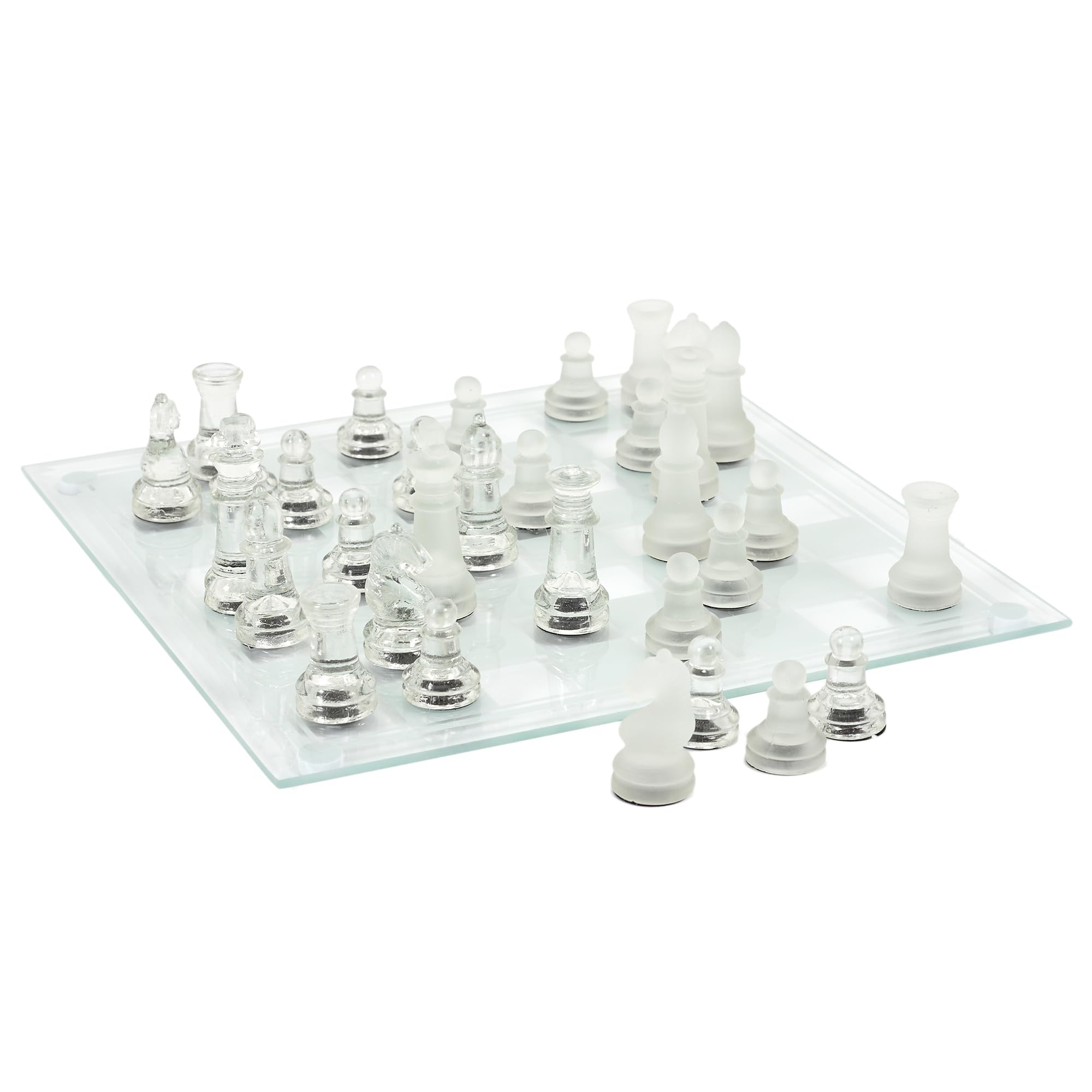 MISTER GADGet - MG3328 Jeu D'échecs en Verre Design Original - Format Pratique 25 x 25 cm - Divertissement et Cadeaux - Couleur Transparente - Taille L