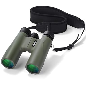 TYCKA Binoculars for Adults, 10x32 HD Lightweight Compact Binocular, Waterproof & Fogproof, Multi-Coated Optics and BaK-4 Prisms for Outdoor Birdwatching Sports Games, with Shoulder Strap
