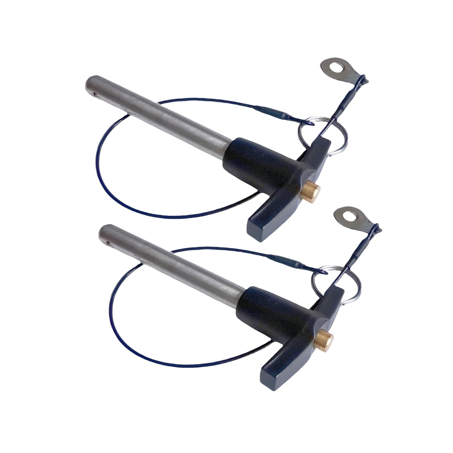 Stainless Steel T-Handle Ball Lock pin, with Lanyard Quick Release pin, Multimedia Audio Quick Latch Home Appliance Accessories (Dia:5/16in (8mm)-2Pcs, Clamping Length:1-3/4in(45mm))