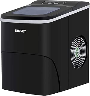 KUPPET Portable Ice Maker, Countertop Ice Machine with Self-clean Function, Ready in 6min, 26 lbs/day Ice Cubes, Ice Scoop and Basket (Black) - coolthings.us