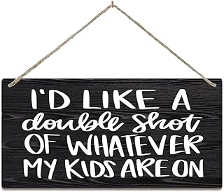 Rustic Wooden Door Hanging Sign Double Shot Sign Funny Farmhouse Decorative Wood Signs Home Signs Kitchen Rustic Wall Decor 8x12Inch