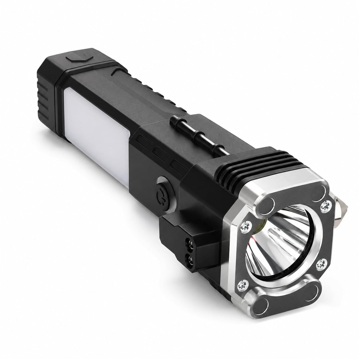 Elevea 𝟏𝟓 𝐘𝐞𝐚𝐫 𝐋𝐨𝐧𝐠 𝐋𝐢𝐟𝐞 𝐖𝐚𝐫𝐫𝐚𝐧𝐭𝐲 7 Mode LED Rechargeable Torch, Car Emergency Light, Safety Hammer, Seat Belt Cutter, Multi Purpose Emergency Flashlight-image-15