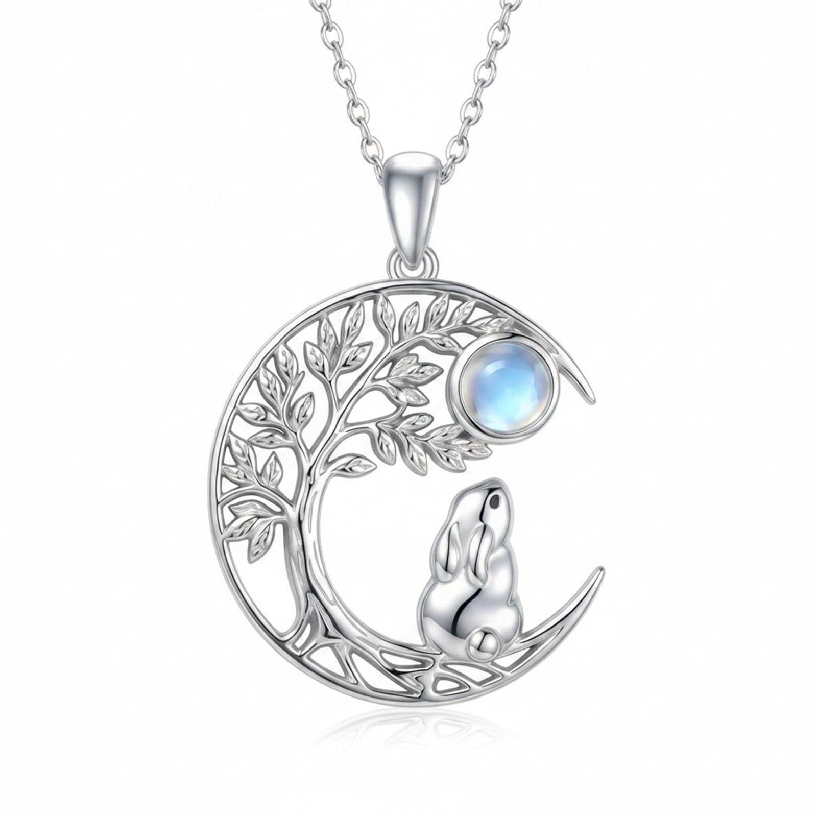 ROMANTICWORK Eisbären-/Seeotteranhänger Halskette für Damen 925er Sterlingsilber niedliches Herz-Tier-Anhänger Schmuckgeschenk für Mutter und Tochter zu Weihnachten oder zum Geburtstag