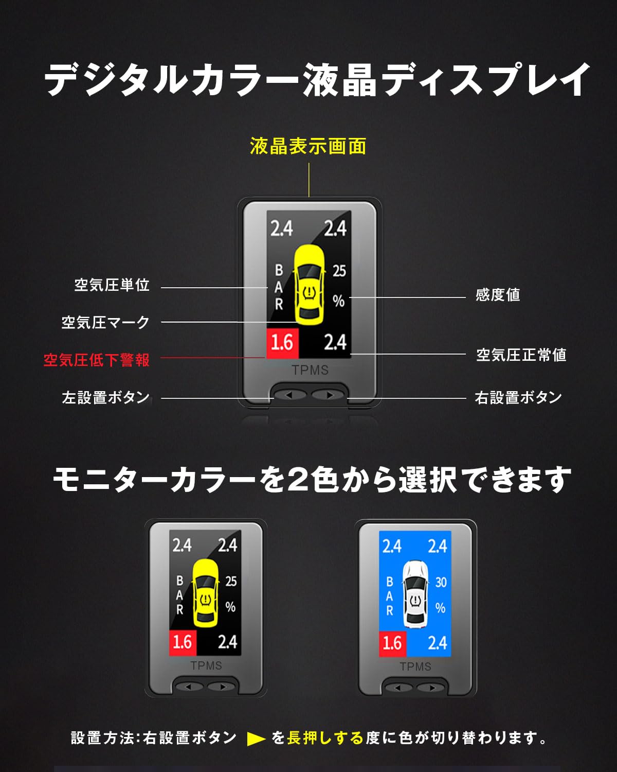 OBDタイヤ監視システム　タイヤの空気圧管理〜‼️ OBD TPMS タイヤ空気圧監視システムインテリジェントセキュリティ警報