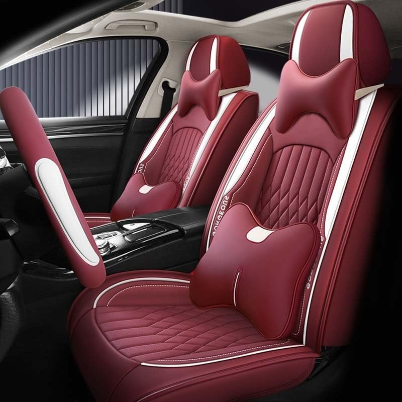 Housse de siège auto en cuir PU rouge protection antidérapante auto VW