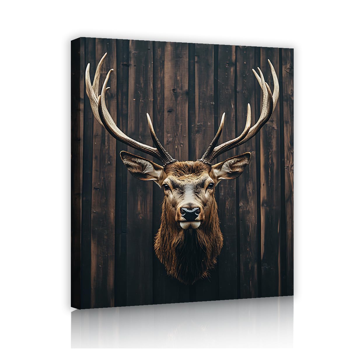Lamina arte en lienzo ciervo farmhouse vintage marco int. 70x90cm
