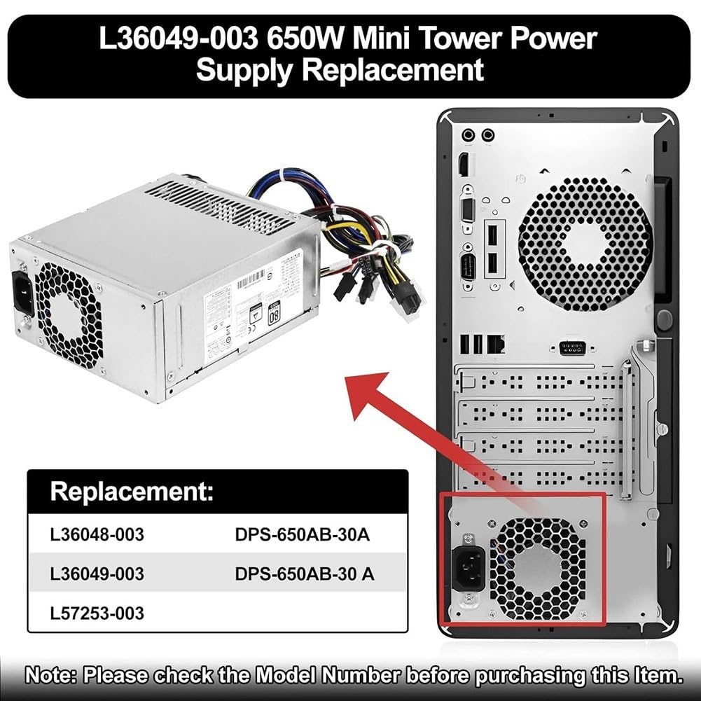 Netzteil 650 Watt für HP Z2 G4 Z1 800 G3 G4 TE01 TG01 DPS-650AB-30A L36048-003 L36049-003 Optimiert für Rendering und Grafik