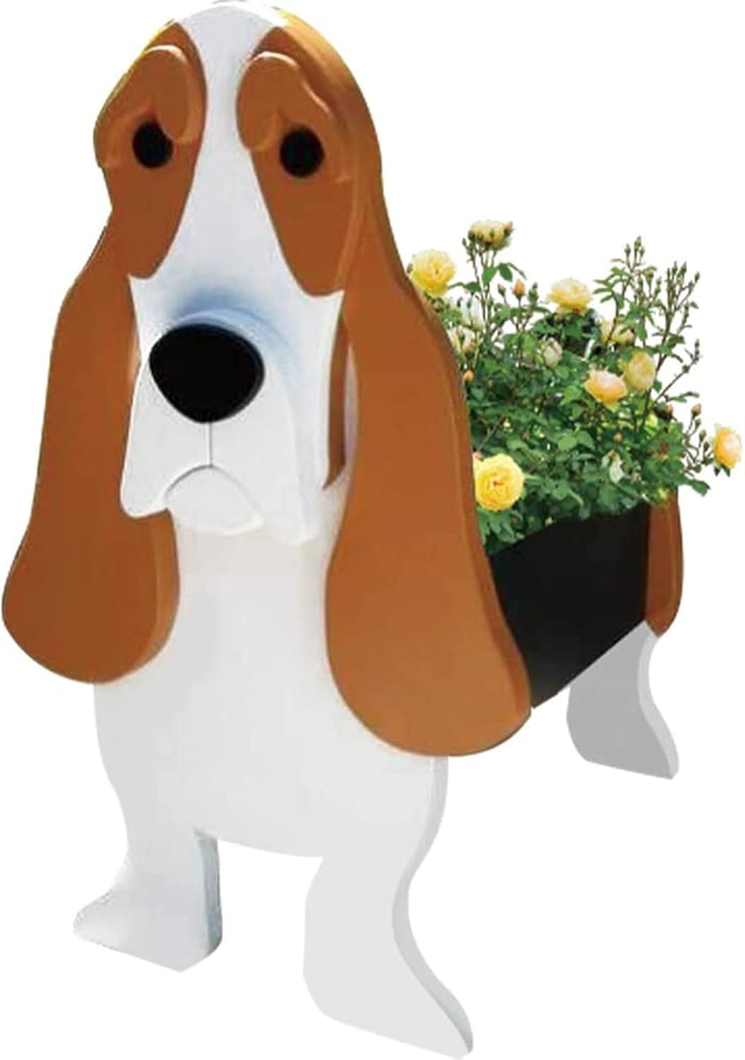 ETER Dog Planter Plant Pots, Wooden Animal Shaped Flower Pot Cute Dog Cartoon