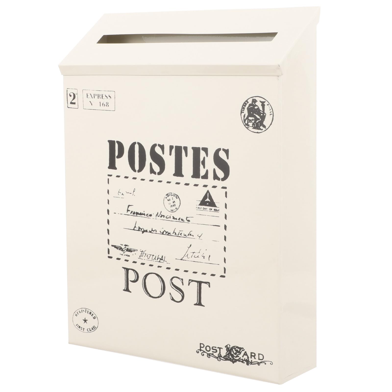 Boîte à courrier extérieure en métal au design rétro pour façade élégante