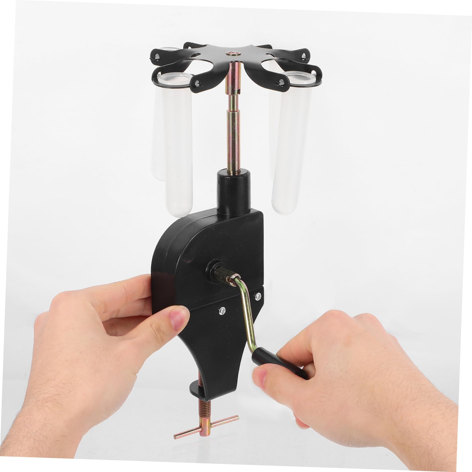 Cabilock Centrífuga Manual Material Plástico Negro para Laboratorio de Química y Física, Fácil Operación y Alta Eficiencia Adecuado para Uso en Laboratorio Educativo
