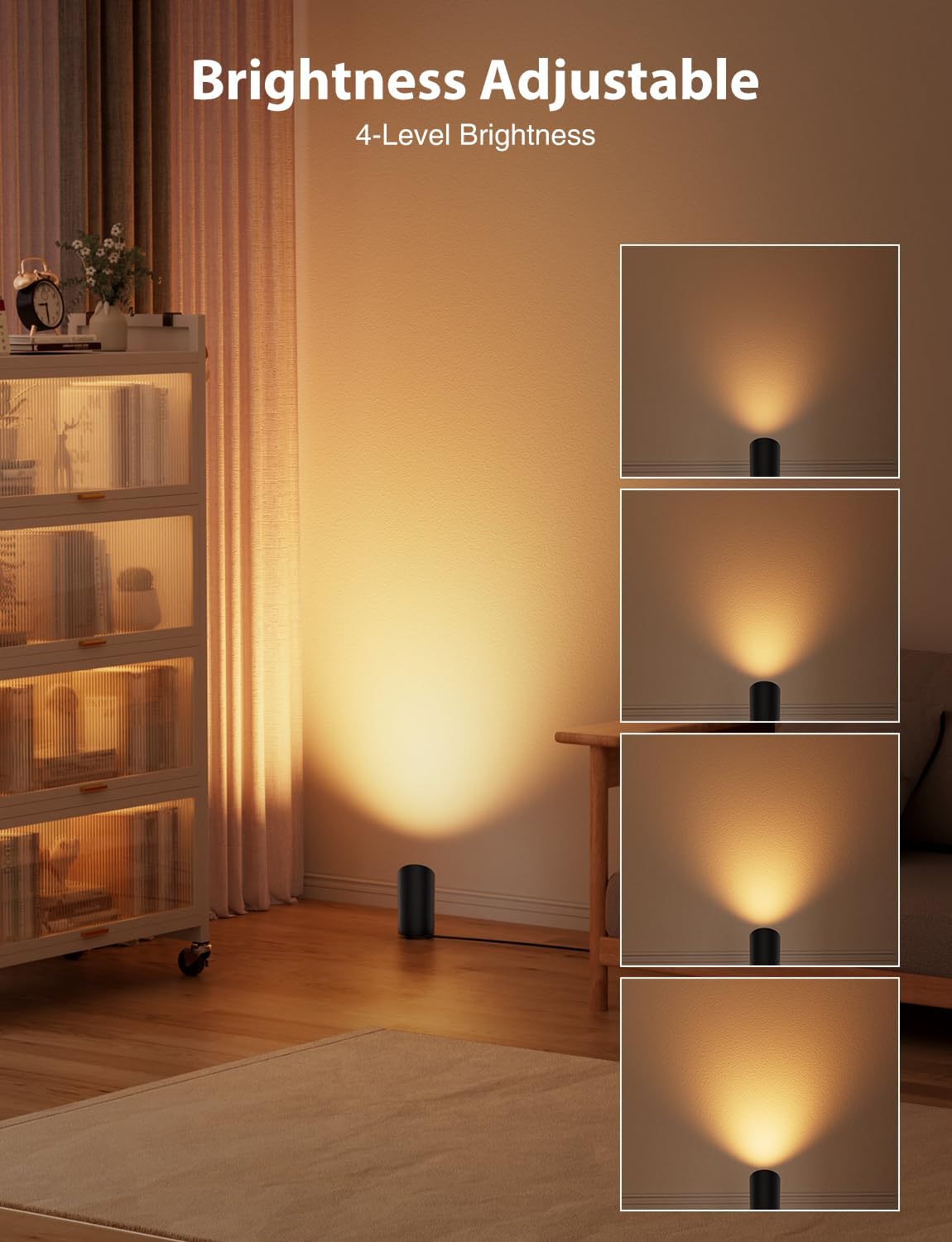 Onforu 7W RGBW Floor Can Light Remote Control Color Changing Up Lights Indoor Spotlight 2700K Uplighting Indoor Uplights for Plant Corner 2 Pack