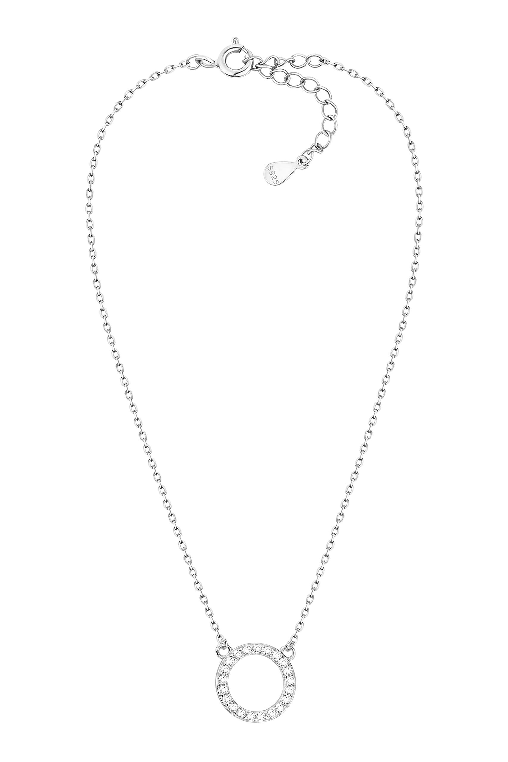 Sofia Milani - Collana da Donna in Argento 925 - con Pietra Zircone - Ciondolo a Cerchio