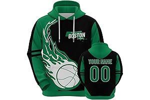 Personalized Celtics Hoodie Youth - Custom Basketball Sweatshirt with Name and Number