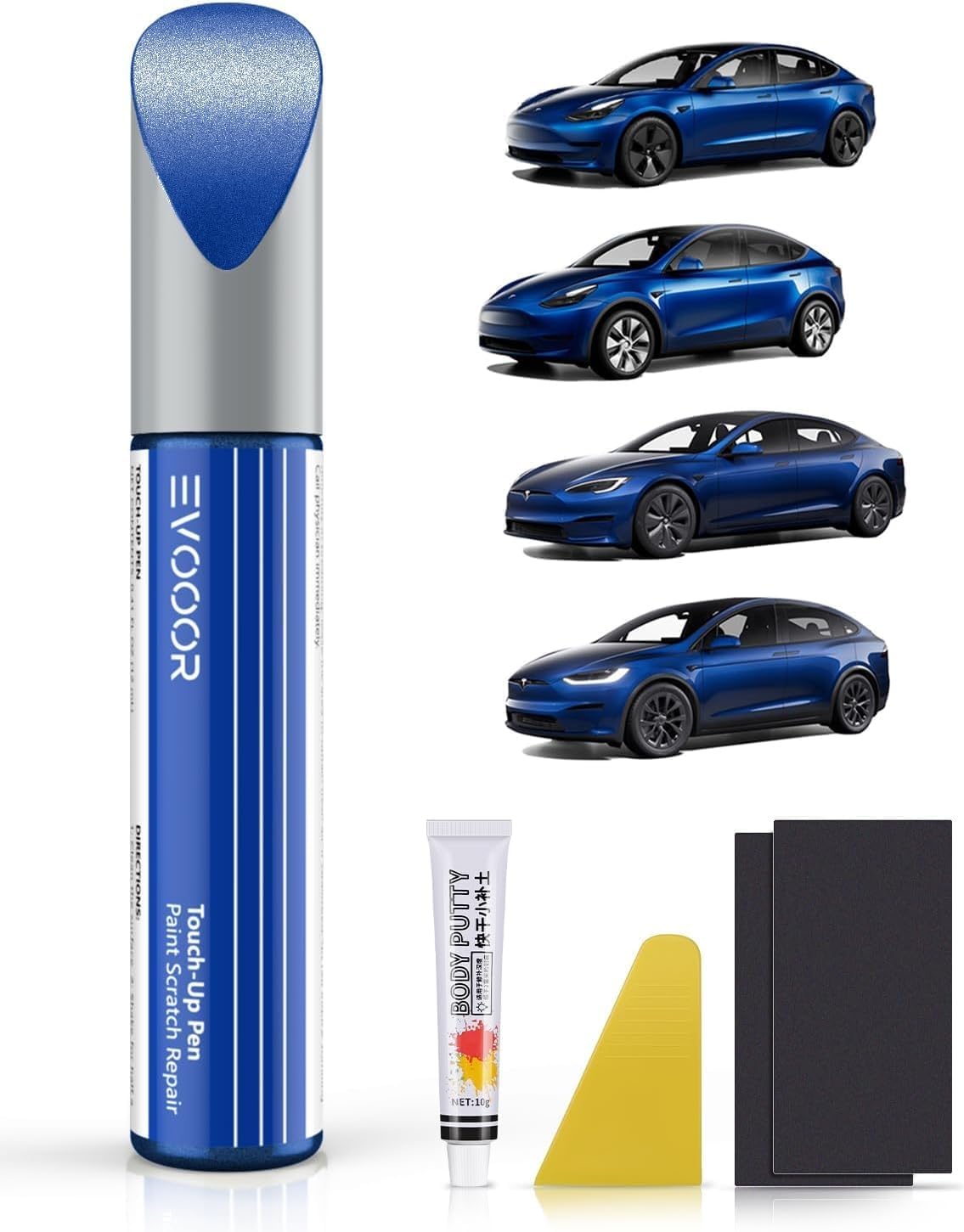 Tesla Deep Blue Metallic PPSB Vernice di Ritocco Kit Fai da Te per Model 3/Y/S/X