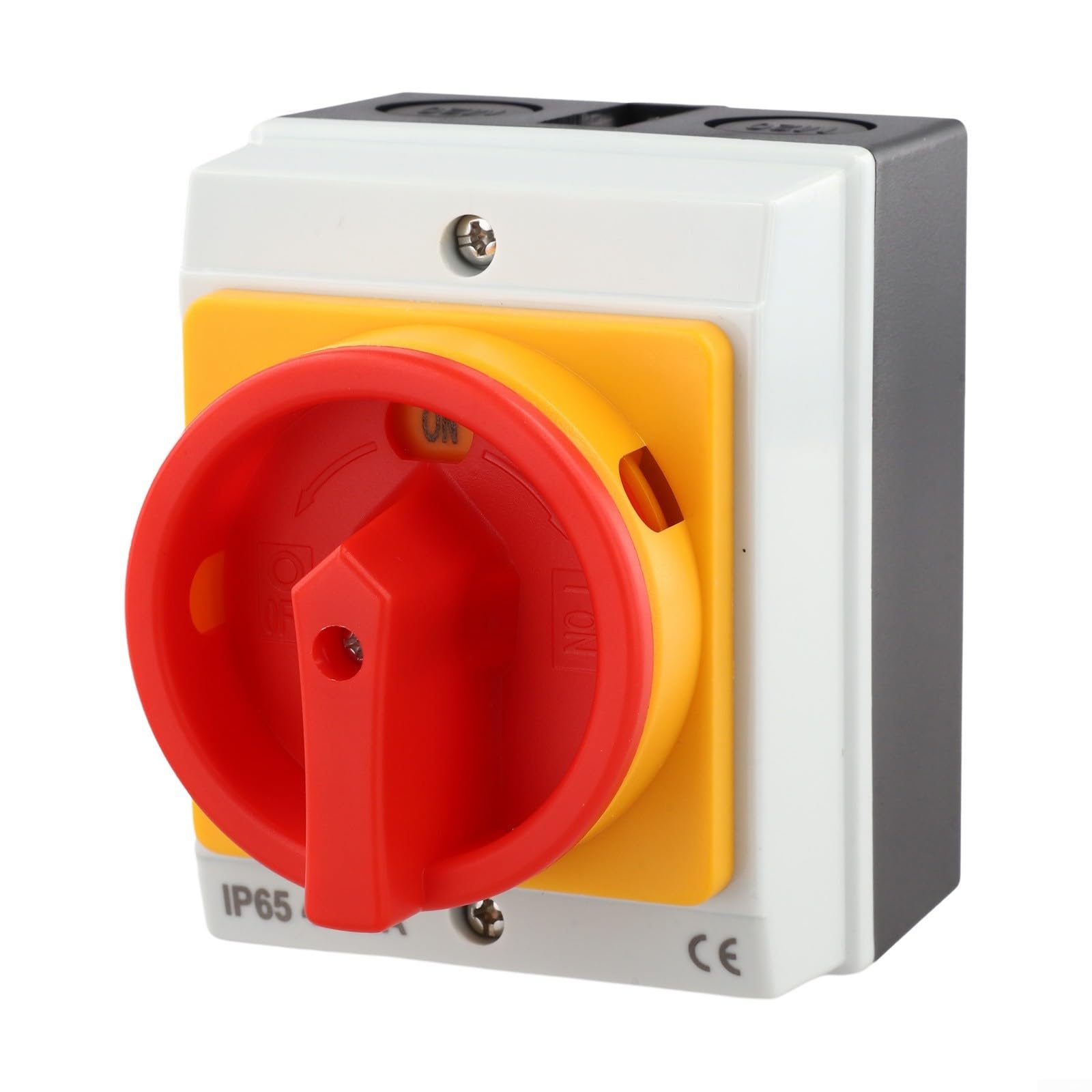 Rotary Switch Off Isolator 4P 20A 440V IP65 Rated for AC Circuits, UKP Load Disconnect Switch with Silver Contacts, PC+ABS Flame Retardant Housing
