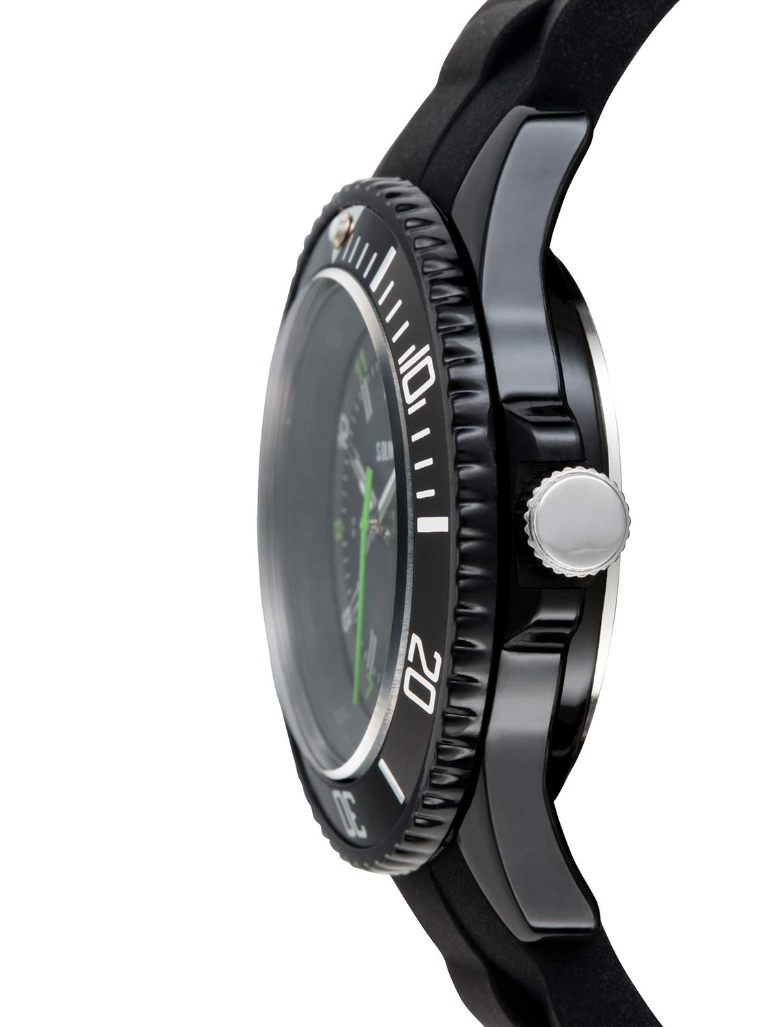 s.Oliver Kinderuhr - Rund - Schwarz - 38 mm - Uhr aus Kunststoff mit Quarzwerk am Silikonband mit Dornschließe - Analoge Armbanduhr - 5 ATM wasserdicht - Kratzfest
