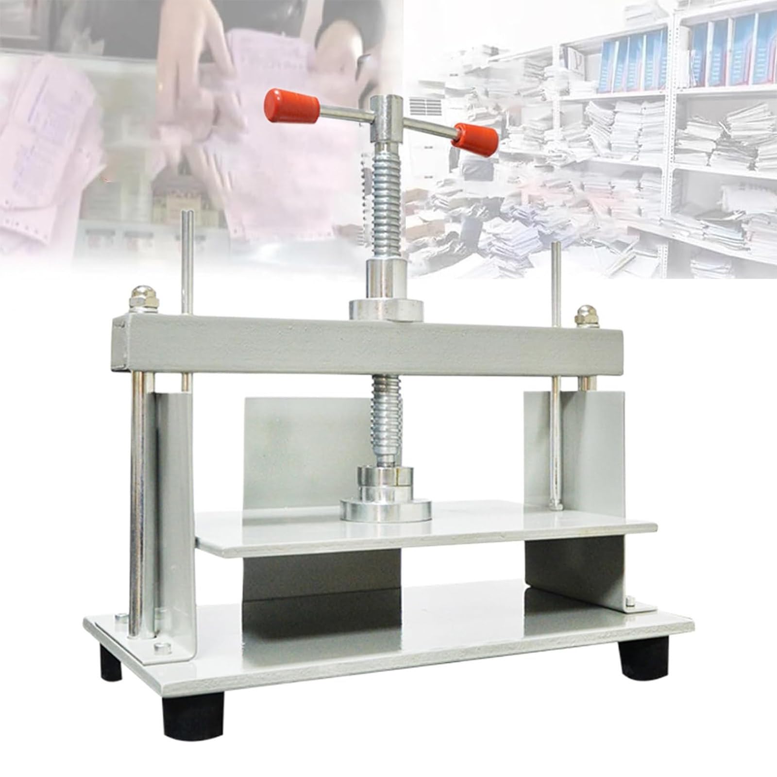 JJENXYYDS Manual Desktop Paper Presses,A5/A4/A3 Voucher Bill Banknote Data Paper Press Machine,1500kg High Pressure,with Double Balance Rod,Can be Used for Flattening Financial Archives,A5
