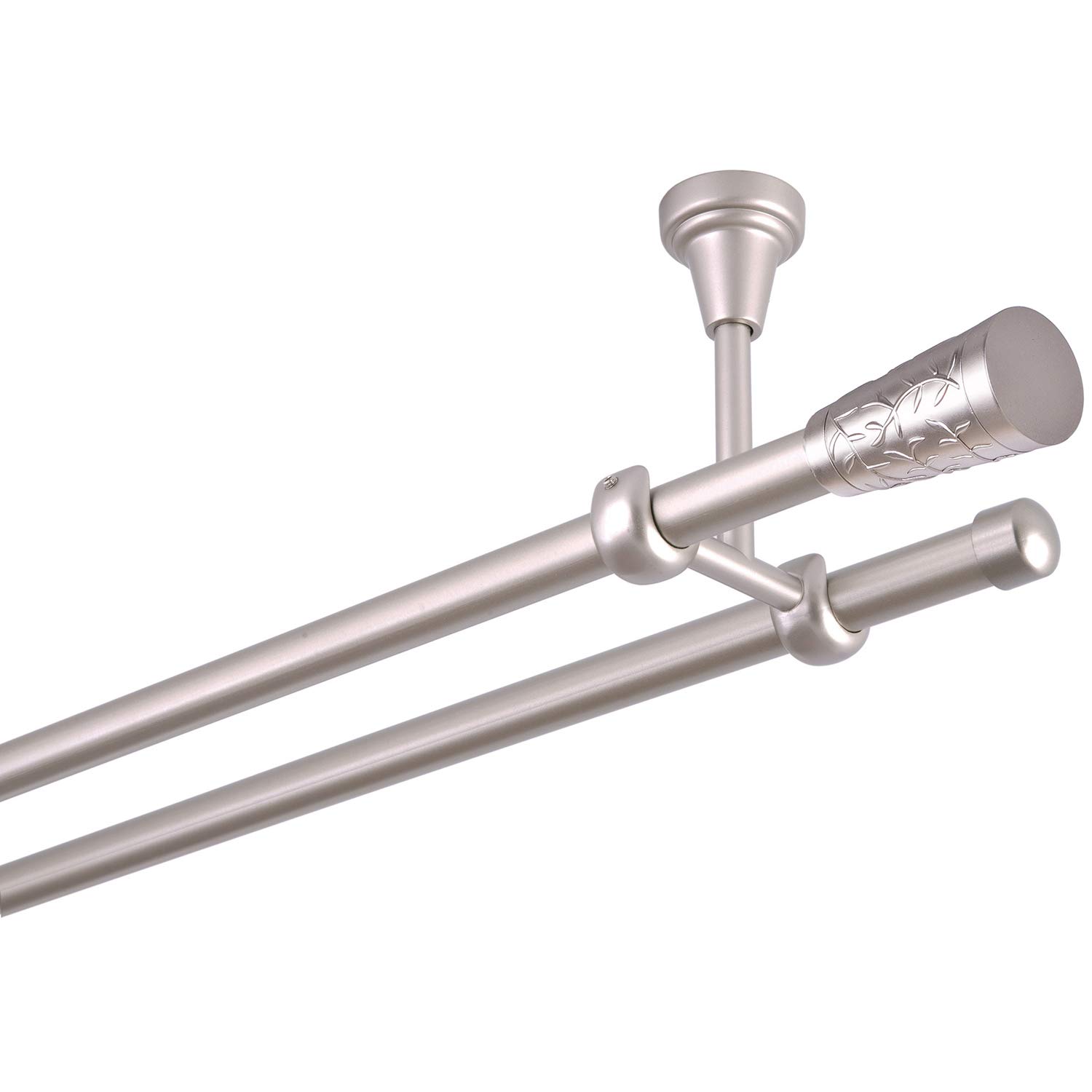 Karnisz 19 mm 2-rzędowy mocowanie sufitowe chrom matowy metal nowy (200)