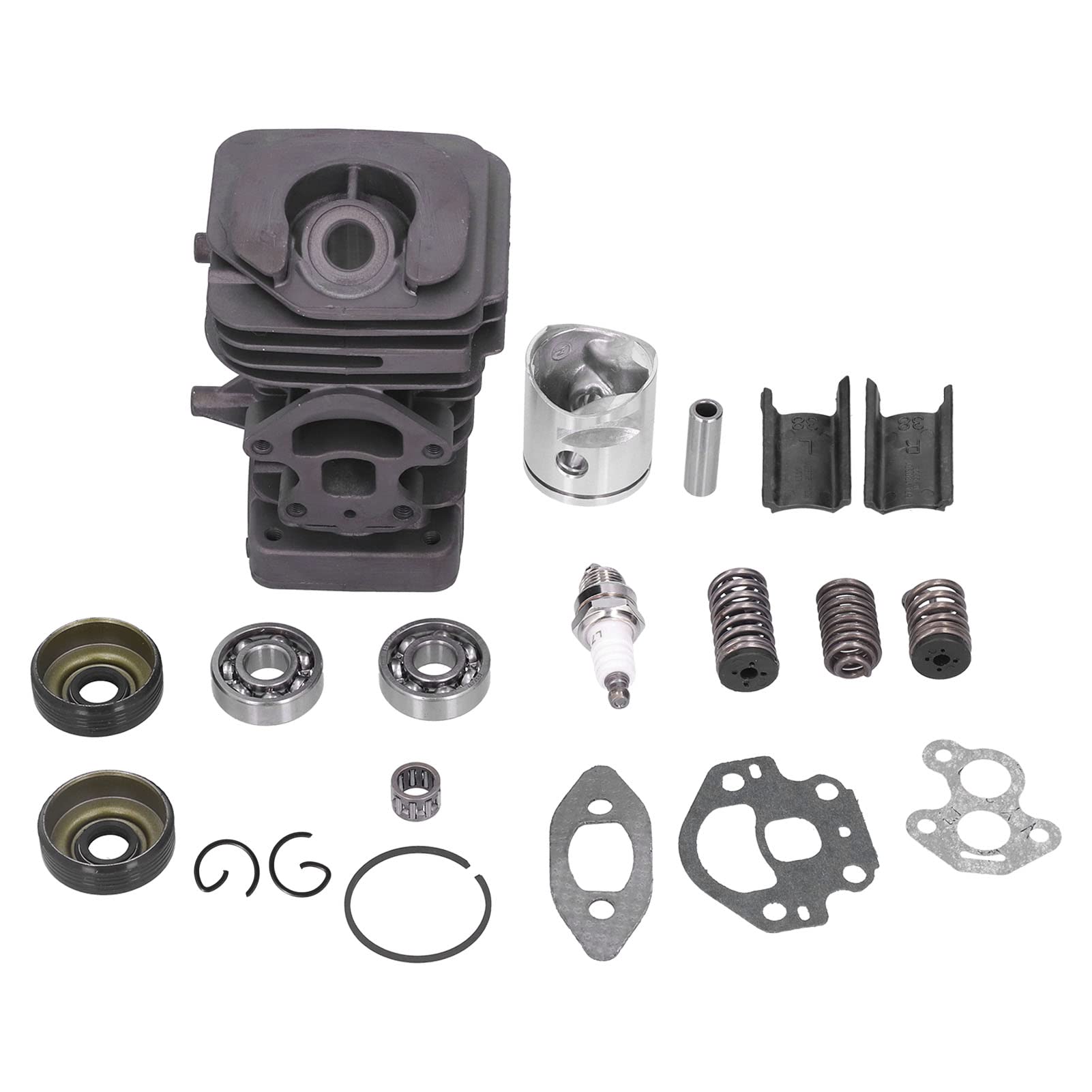 Kit de pistón de cilindro de aluminio de 39 mm, piezas de motosierra de disipación de calor con juego de rodamiento de agujas, herramienta profesional de recuperación forestal