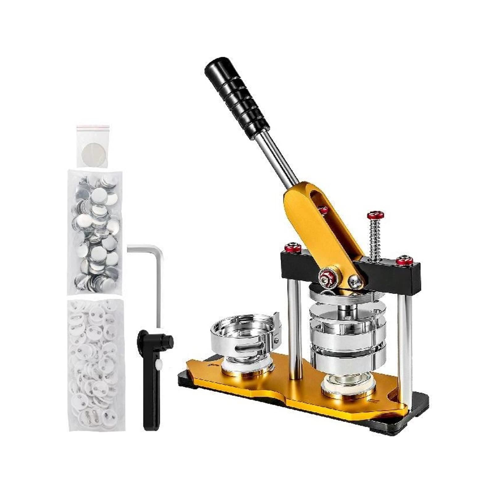 Otenc One Color 75Mm Button Badge Maker Machine With 100 Sets Dies Circle Manufacture Parts Metal Custom Sheet Tag Pressing For Pin,Improving Efficiency
