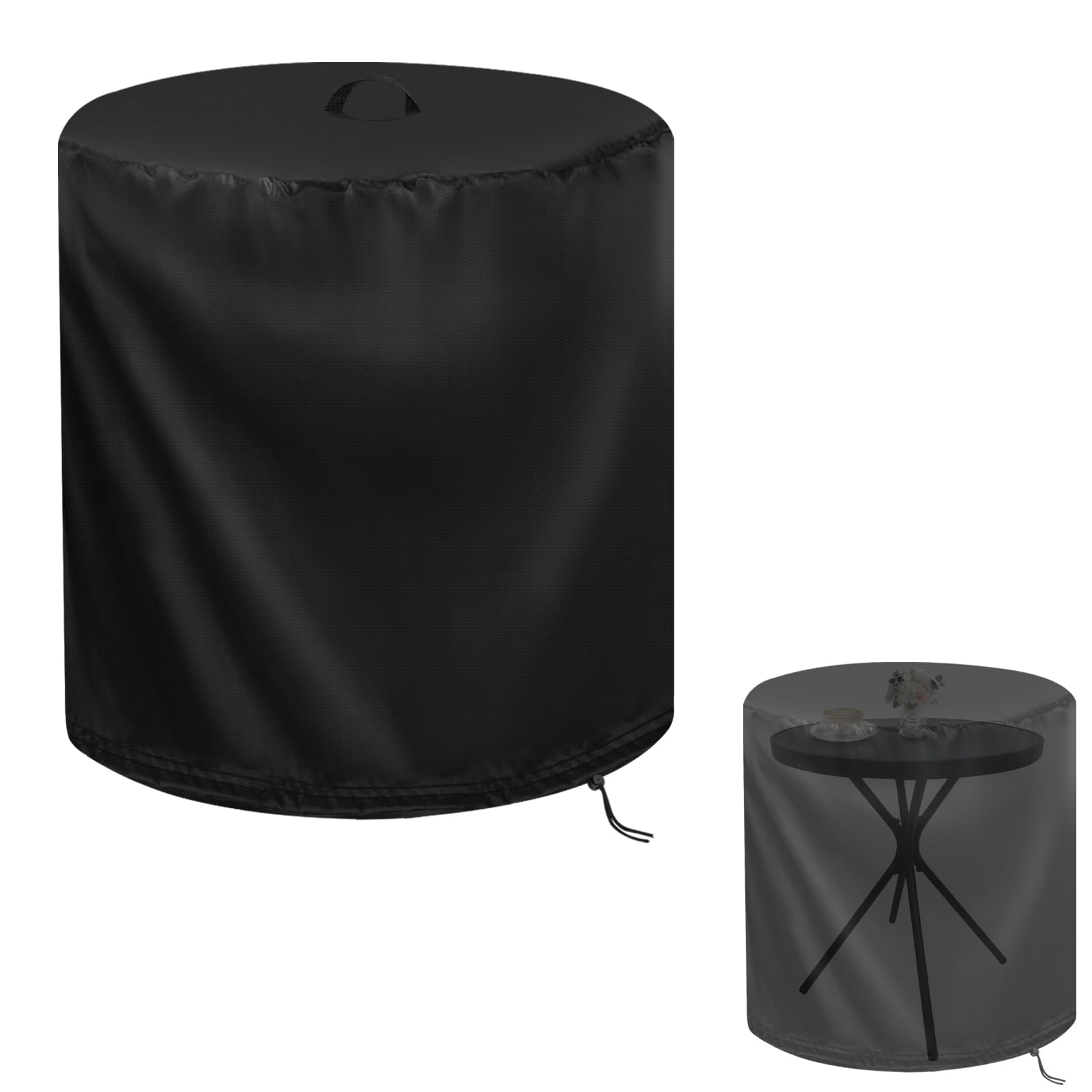 Patio Table Cover for Decksplore 23.6” Outdoor Patio Side Table, Waterproof Bistro Table Round Table Cover Small End Table Cover- 24"D x 27"H, Black — image 1