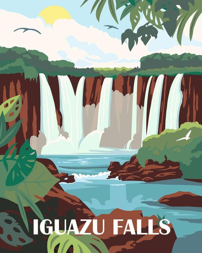 Ravensburger CreArt 25894 - Iguazu Waterfalls - Paint by Numbers Adults, DIY Painting Set with Brush and Acrylic Paints, Gift for Women and Men, Painting for Adults
