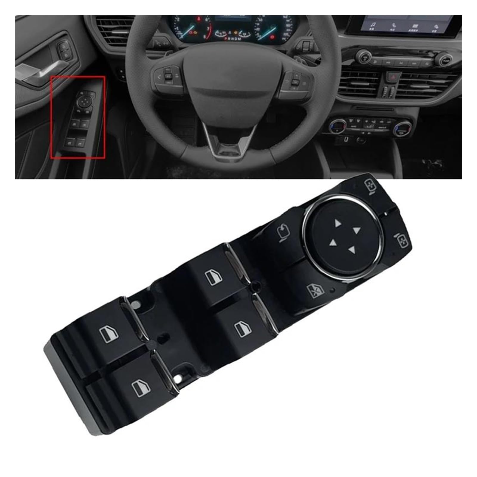 Interruttore alzacristalli elettrici Interruttore alzacristallo elettrico principale lato conducente anteriore sinistro M1BT-14540-DC per Ford Focus 2019-2021 Pulsantiera Interruttore Alzacristalli