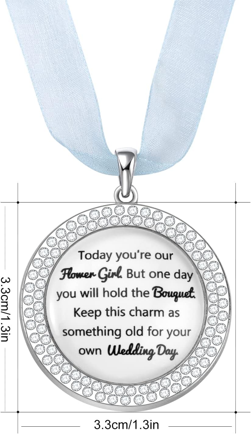 Haoze Wedding Bouquet Charm - Something Old, Something Blue for Flower Girl Proposal Gift