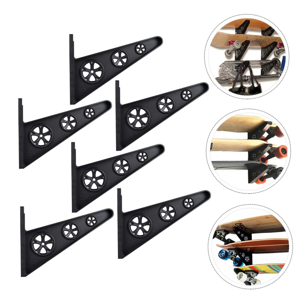 HANABASS Multi Wall Rack Skateboard Holder High-Strength Mount for Snowboards Umbrellas Capacity Space-Saving Display Stand for Home Shop Use