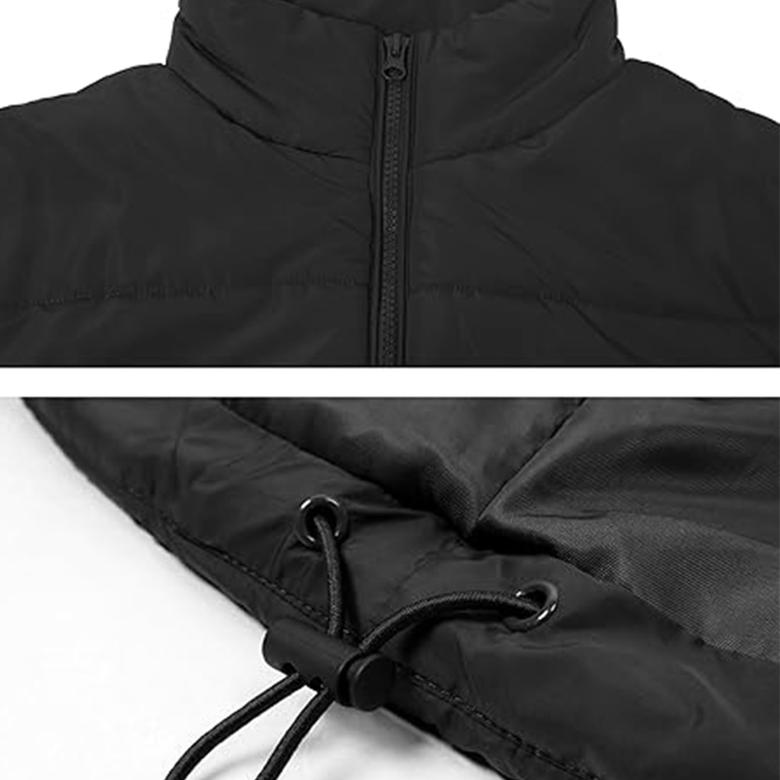 Chaleco Acolchado Corto para Mujer, Abrigo Acolchado Ligero Sin Mangas con Cremallera para Invierno