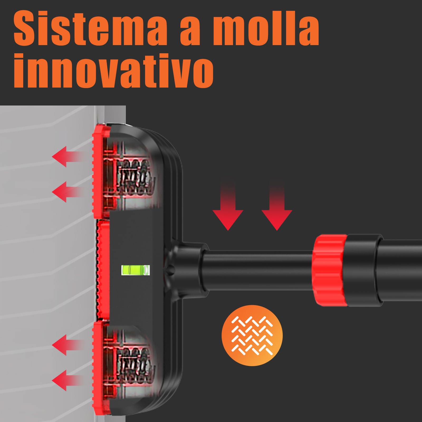 DH FitLife Barra per trazioni, telaio della porta senza viti, Pull up bar Doorway per avvitare, per allenamento di forza, barra per porta 72-92 cm, Carico 200kg, con livella a bolla