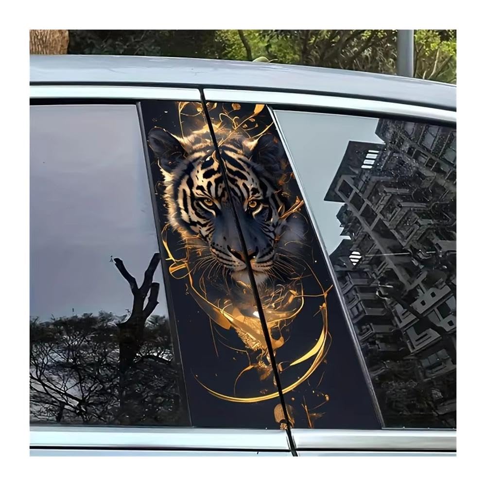 Bertdcx One Color Cool Tiger Pattern Car Vinyl Stickers Suitable For B Pillar Self Adhesive Auto Parts