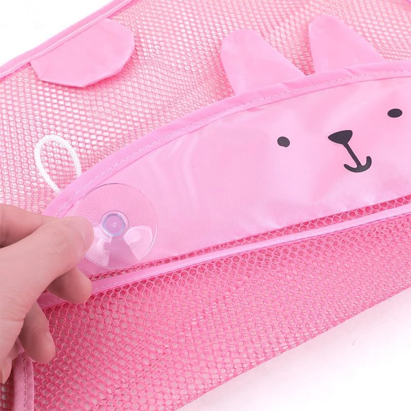 Toy Storage Bag Quick-Drying Storage Net Bathroom Toy Hanging Bag Cute Bathroom Hanging Bag with Two Suction Cups