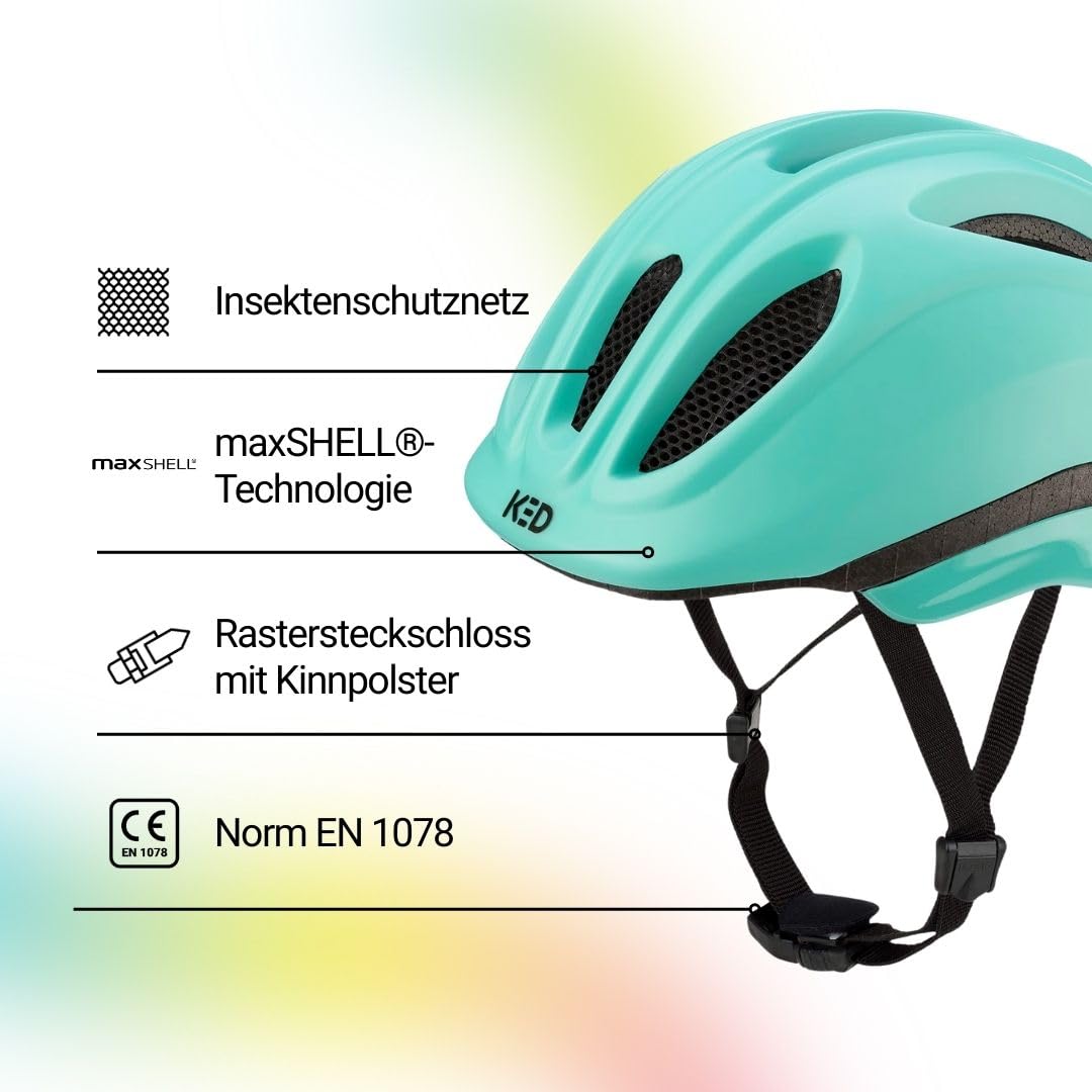 KED Casco de Bicicleta Meggy II Trend para niños, Fabricado en Alemania, luz Trasera LED, tecnología MaxShell y Ajuste preciso del tamaño