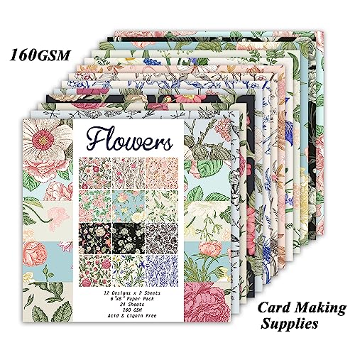 image for qianshan 24 Sheets 12 Designs Scrapbook Paper Pad,6