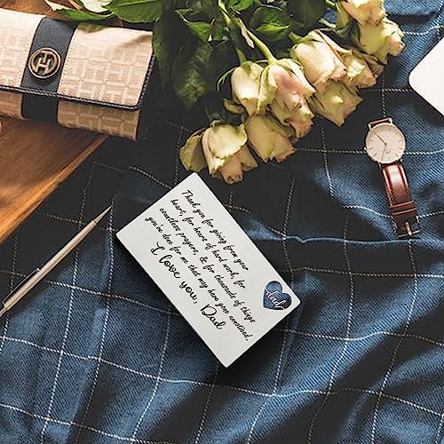 Image of YODOCAMP Thank You Dad Wallet Card Inserts, Engraved Wallet Card for My Dad from Daughter Son, Birthday Father's Day Thanksgiving Christmas Gift