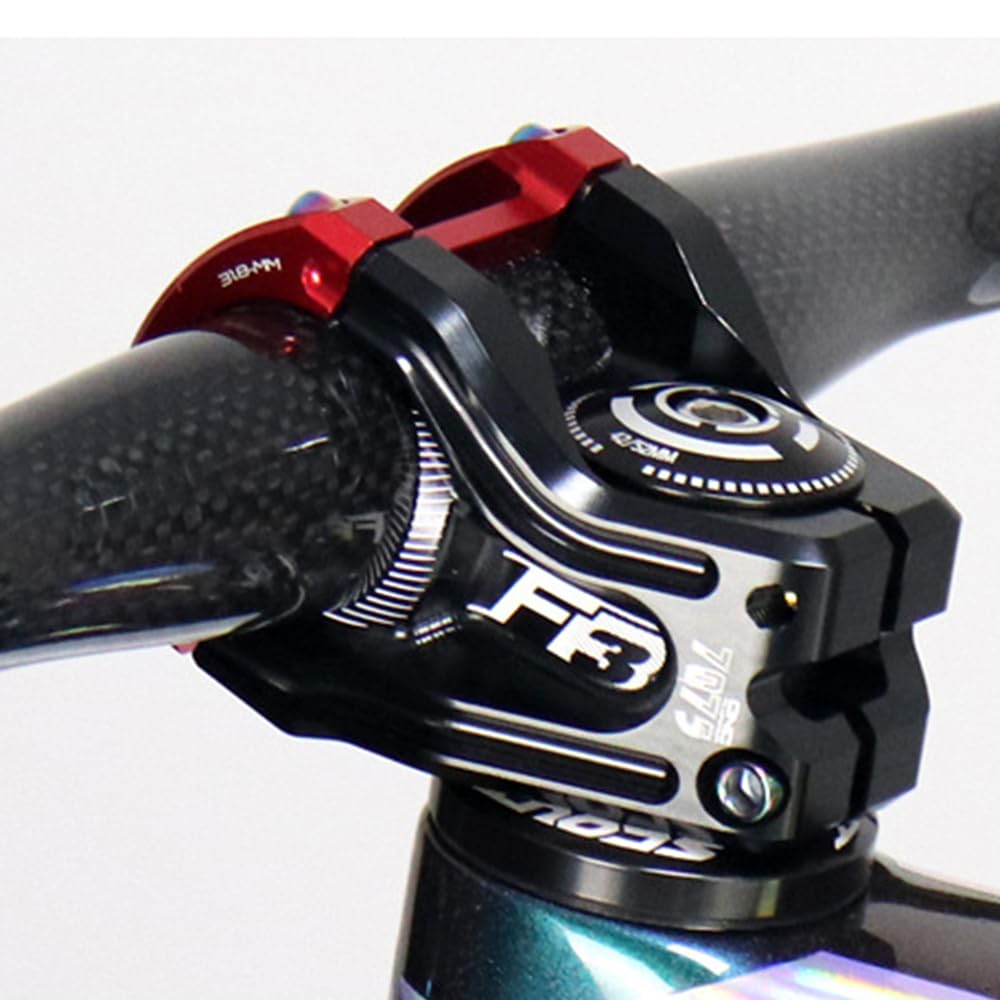 Attacco Manubrio MTB Attacco Manubrio for Bicicletta da Discesa più o Meno 10 Gradi Rubinetto for Fuoristrada 28,6 * 31,8 mm Bici Strada for Mountain Bike(Red)