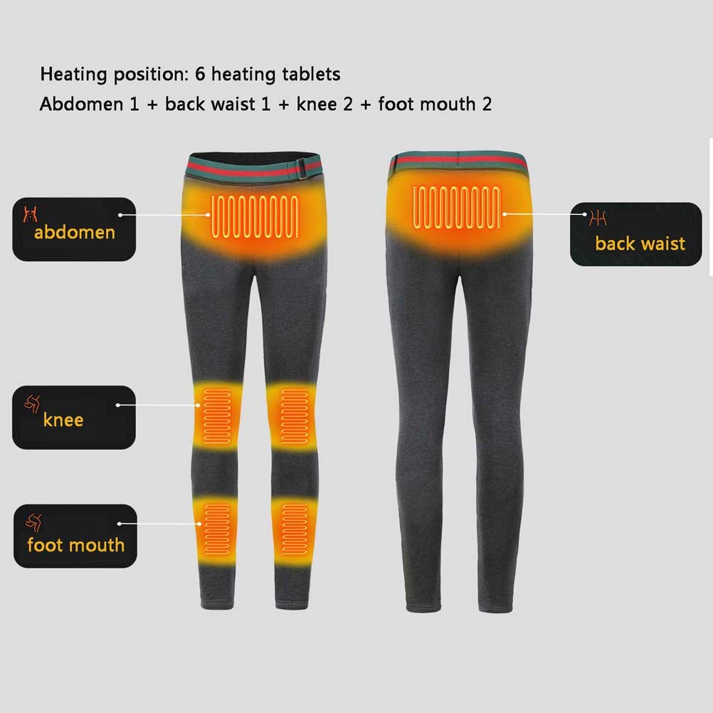 LANGWEI Donne Riscaldati Pantaloni, USB Ricaricabile Compressione Leggings Elastico Casuale Caldo Strato Base Athletic Elettrici Termici Pantaloni Yoga Pantaloni Riscaldamento