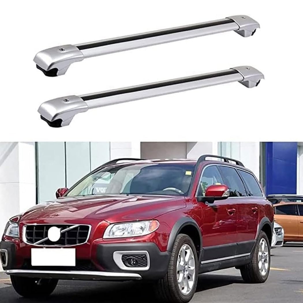 2 Stück Auto Dachträger Gepäckträger für Volvo XC70 II (136) 2007-2022, Dachgepäckträger Aluminium Relingträger Lastenträger Gepäcktransport Zubehör