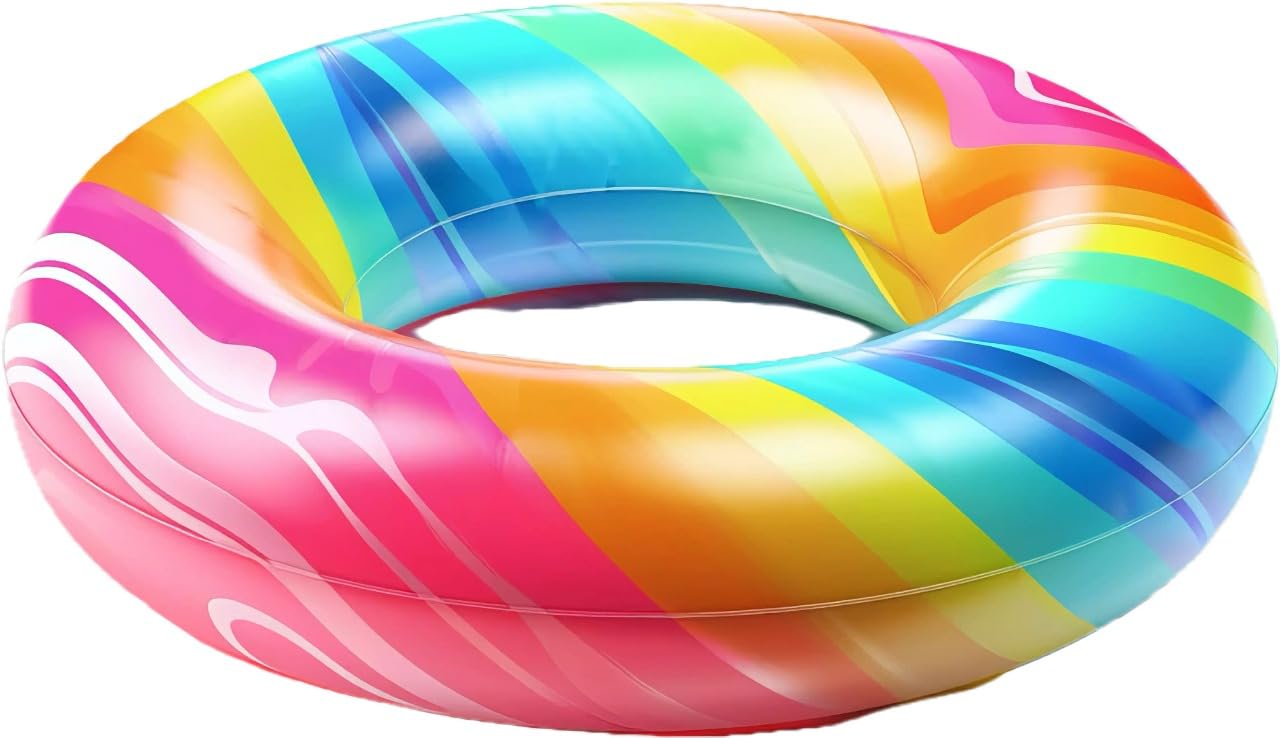 I-Swim Swimming Tube Ring | for Kids Use | Durable & Comfortable Pool Ring | Beach Floats Accessories | Toys for Pool Party Decorations | Material: PVC | Size: 80 | Color: Assorted