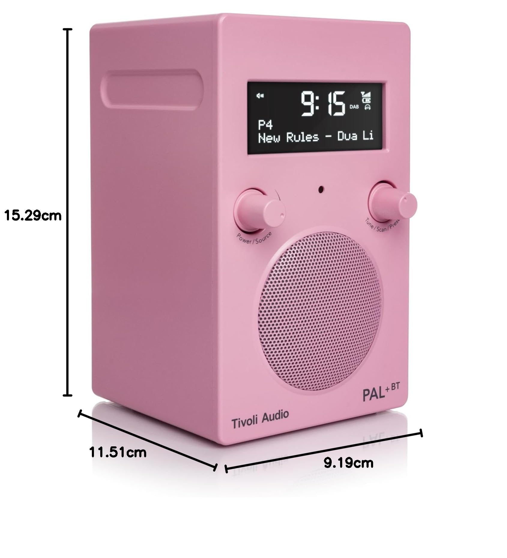 Tivoli Audio compatible - PAL+ BT Portable FM/DAB Radio (Pink)