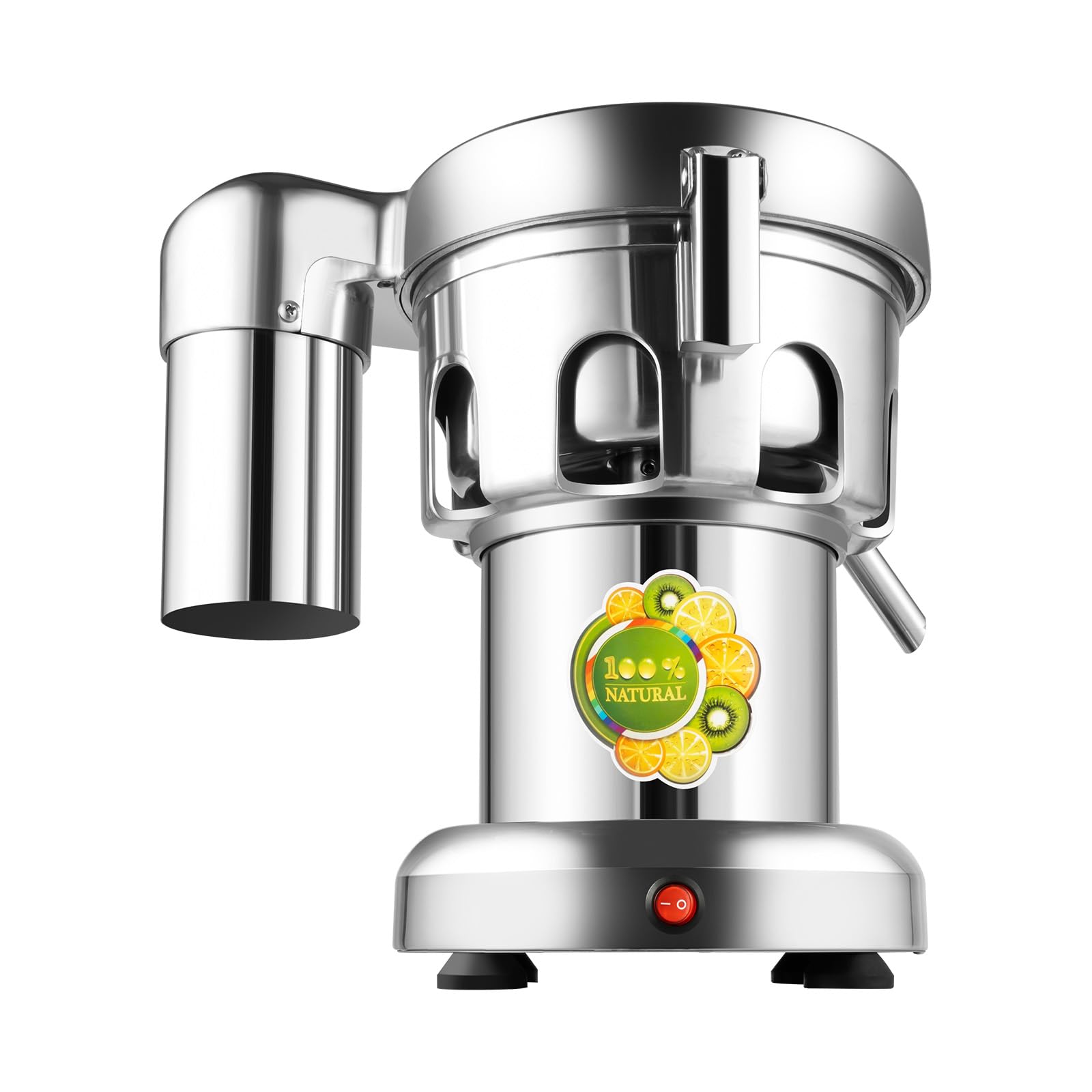 Extractor de jugo comercial Juicer resistente, máquina centrífuga exprimidor eléctrico de acero inoxidable de vegetales enteros y jugo de frutas
