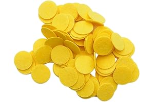 100 pcs of Playfully Ever After premium 1 inch Inch Yellow Stiff Felt Circles